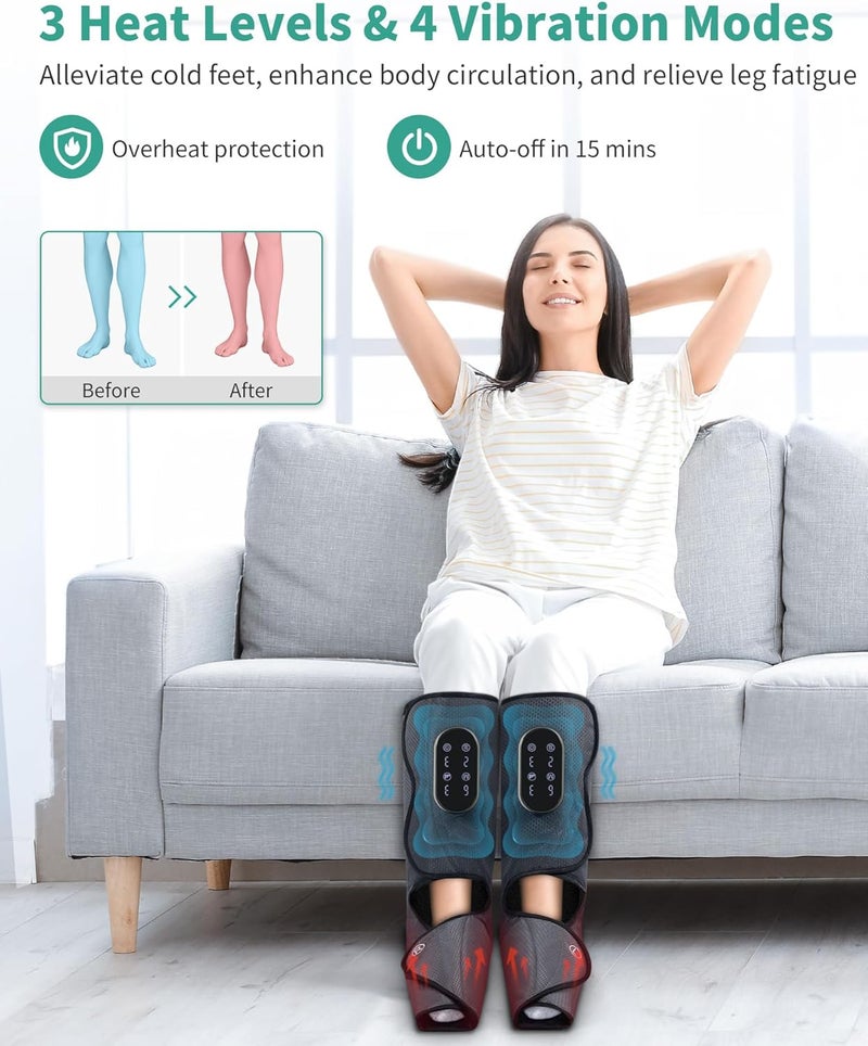 Medcursor Cordless Foot and Leg Massager with Heat Rechargeable Leg Massager for Circulation and Pain Relief After Exercise Portable Massager Boots for Home Office Gym Use FSA HSA Eligible - Image 4