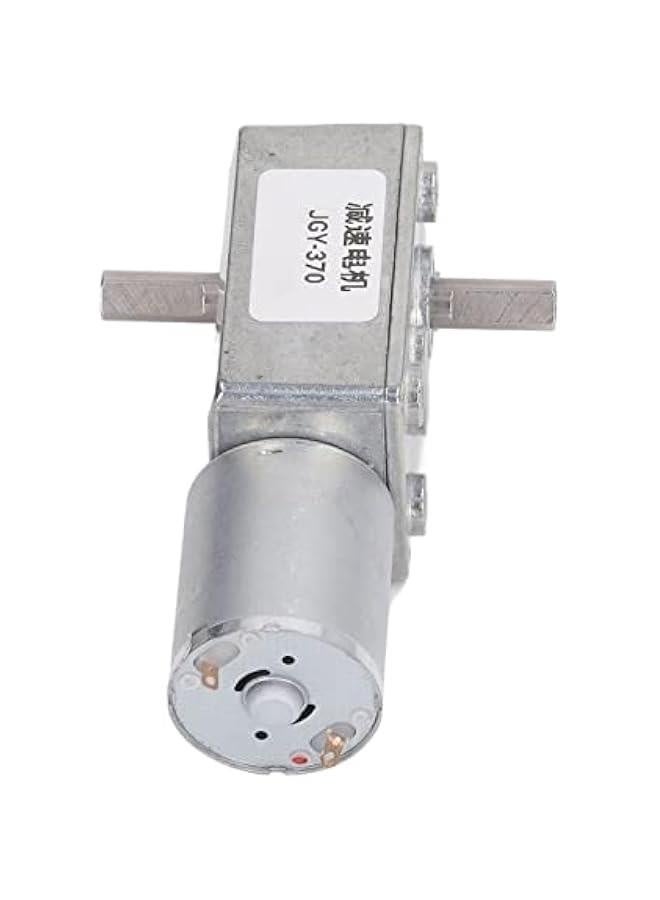 DC 12V Gear Motor, Worm Gear Motor with 12mm Double Shaft Self Locking Reversible High Torsion Worm Speed Reduction, for Remote Controlled Curtains, for BBQ Grills (10RPM) - Image 1