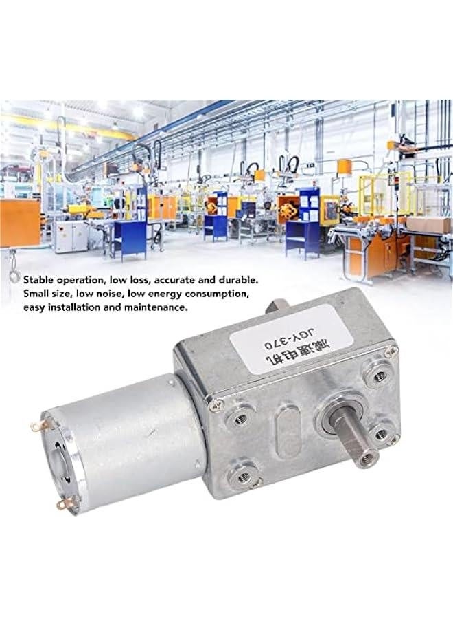 DC 12V Gear Motor, Worm Gear Motor with 12mm Double Shaft Self Locking Reversible High Torsion Worm Speed Reduction, for Remote Controlled Curtains, for BBQ Grills (10RPM) - Image 2