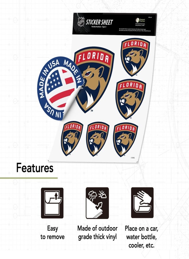 Desert Cactus Florida Panthers Team NHL National Hockey League Sticker Vinyl Decal Laptop Water Bottle Car Scrapbook (Type 3 - Main Logo) - Image 3