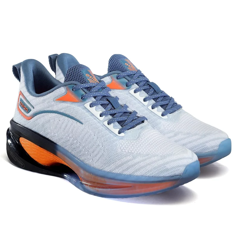 Asian Men's White Slate Running Shoes with Laces