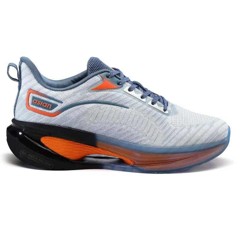Asian Men's White Slate Running Shoes with Laces