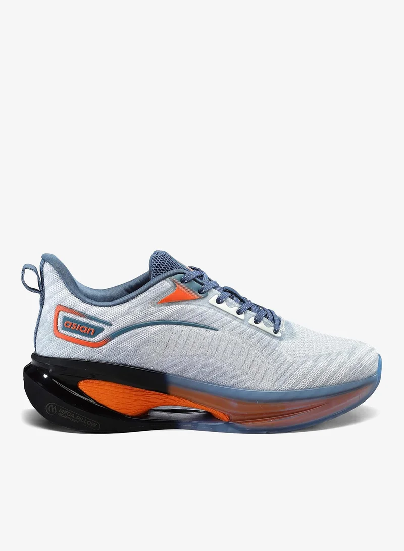 Asian Men's White Slate Running Shoes with Laces