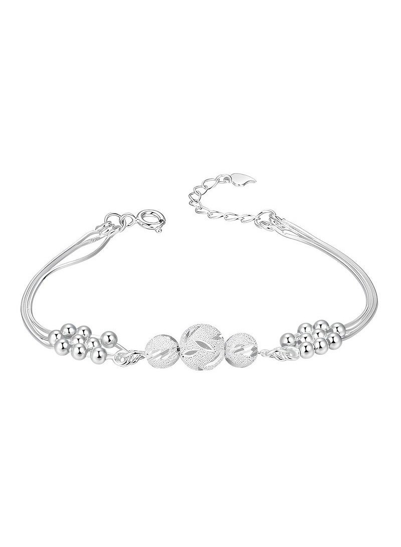REOCLE Women's Multi-Layered Sterling Silver Bracelet - Elegant and Versatile Gift for Special Occasions - Image 3