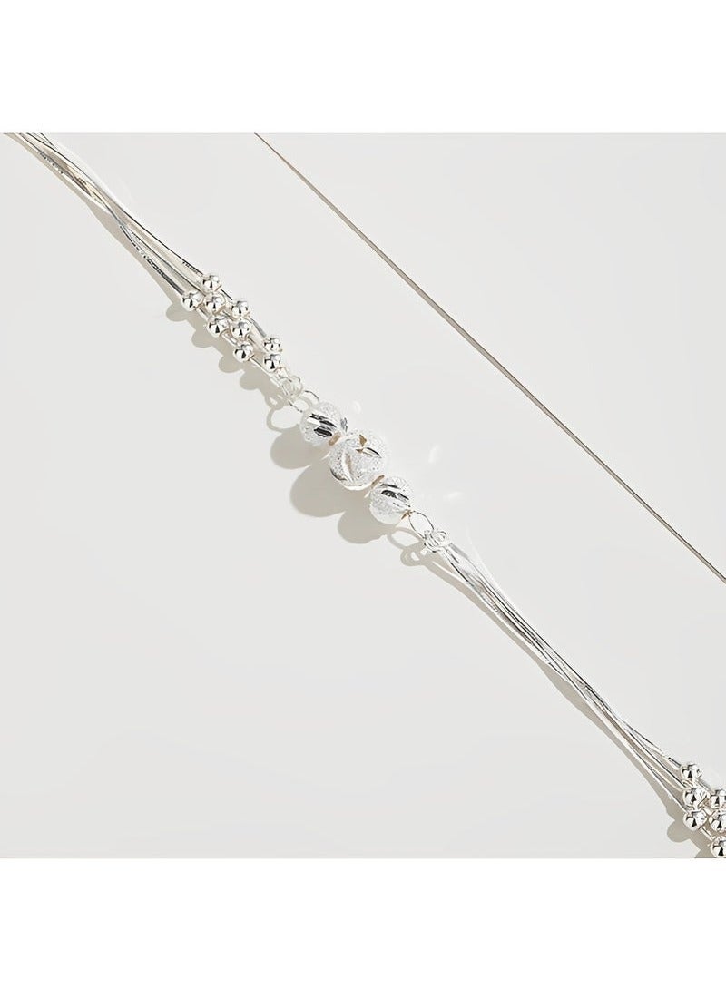 REOCLE Women's Multi-Layered Sterling Silver Bracelet - Elegant and Versatile Gift for Special Occasions - Image 4