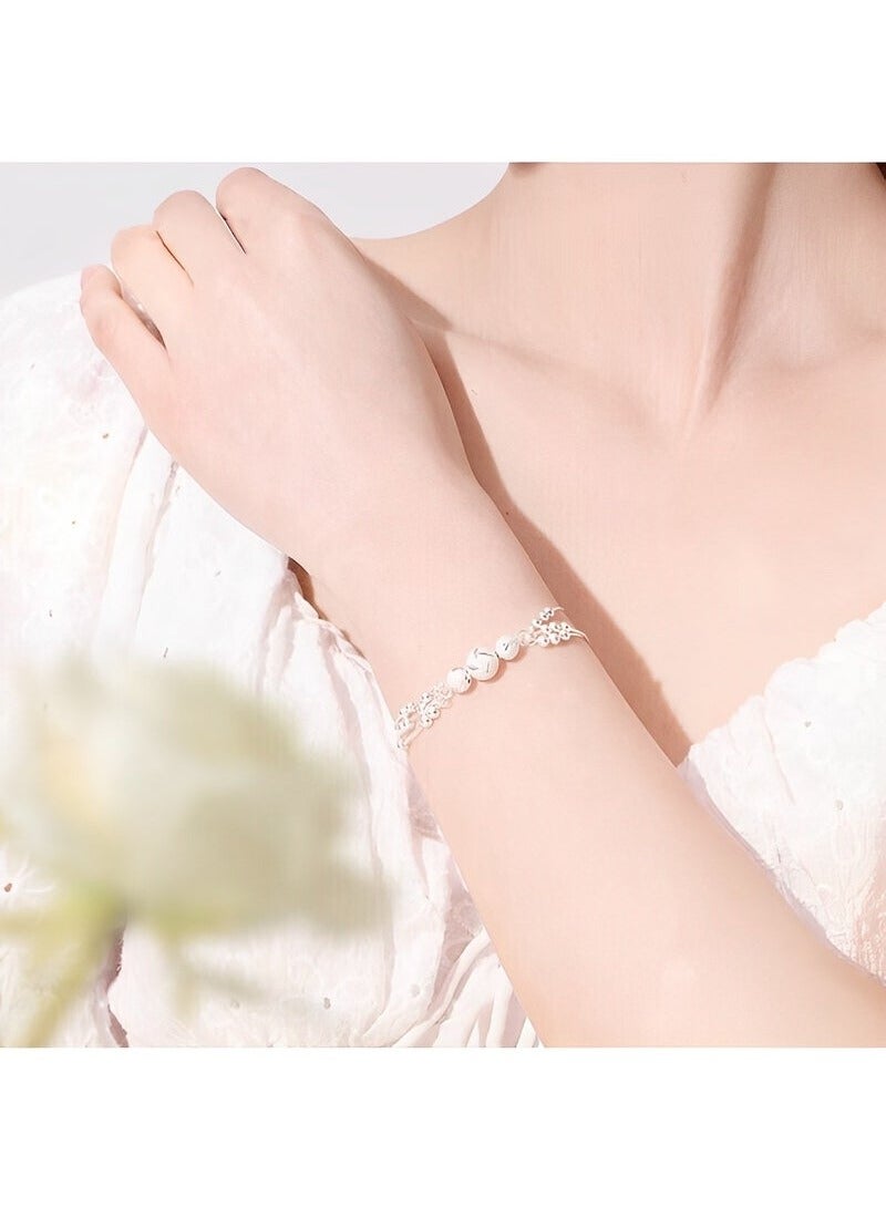 REOCLE Women's Multi-Layered Sterling Silver Bracelet - Elegant and Versatile Gift for Special Occasions - Image 2