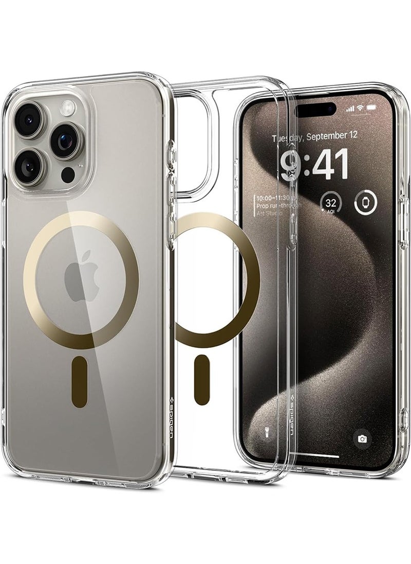 Spigen Ultra Hybrid MagFit for iPhone 15 Pro Case Cover with MagSafe - Gold  - Image 1