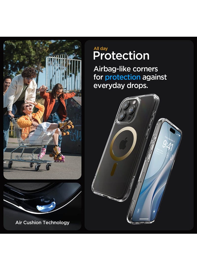 Spigen Ultra Hybrid MagFit for iPhone 15 Pro Case Cover with MagSafe - Gold  - Image 4