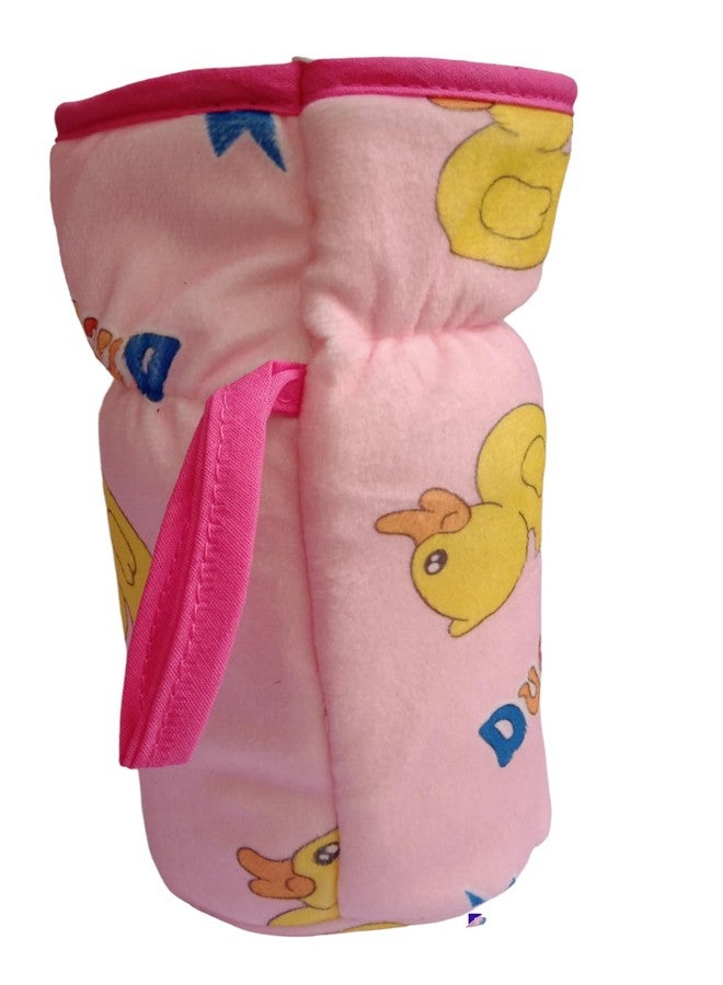 Aplam Chaplam Bottle Cover for Philips Avent/Wide Neck/Narrow Neck Feeders Soft Plush Stretchable Baby Feeding Bottle Cover with Easy to Hold Strap (200ml, 240ml, 250ml, 260ml, 330ml- Pink Blue) - Image 4