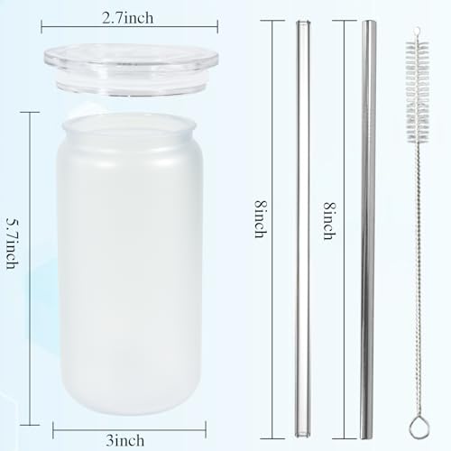 CHLJAR 16 Oz Plastic Mason Jars Mason Jars Cups with Lids and Straws 6 Pack Frosted Acrylic Tumbler with Lid and Straw Acrylic Mason Drinking Jars Cups Smoothies Cold Brew Juice Beer Coffee Milk Frosted - Image 3