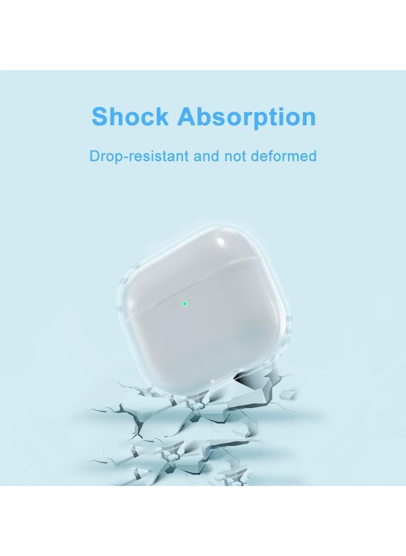 Generic - Clear Silicone Case Cover for Airpods 3 with Carabiner,Transparent Protective Soft TPU Skin Case Waterproof Shockproof Cover,Front LED Visible Compatible with Apple AirPods 3rd Generation - Image 1