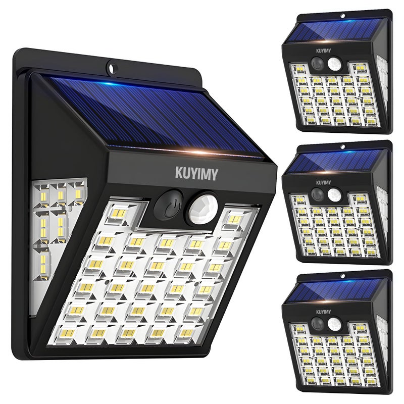 kuyimy Solar Lights Outdoor 72 LED Motion Sensor Wall Light IP65 Waterproof and 3 Lighting Modes Solar Powered Security Wireless Light Outside for Patio Garden Fence Porch Front Door 4 Packs - Image 2