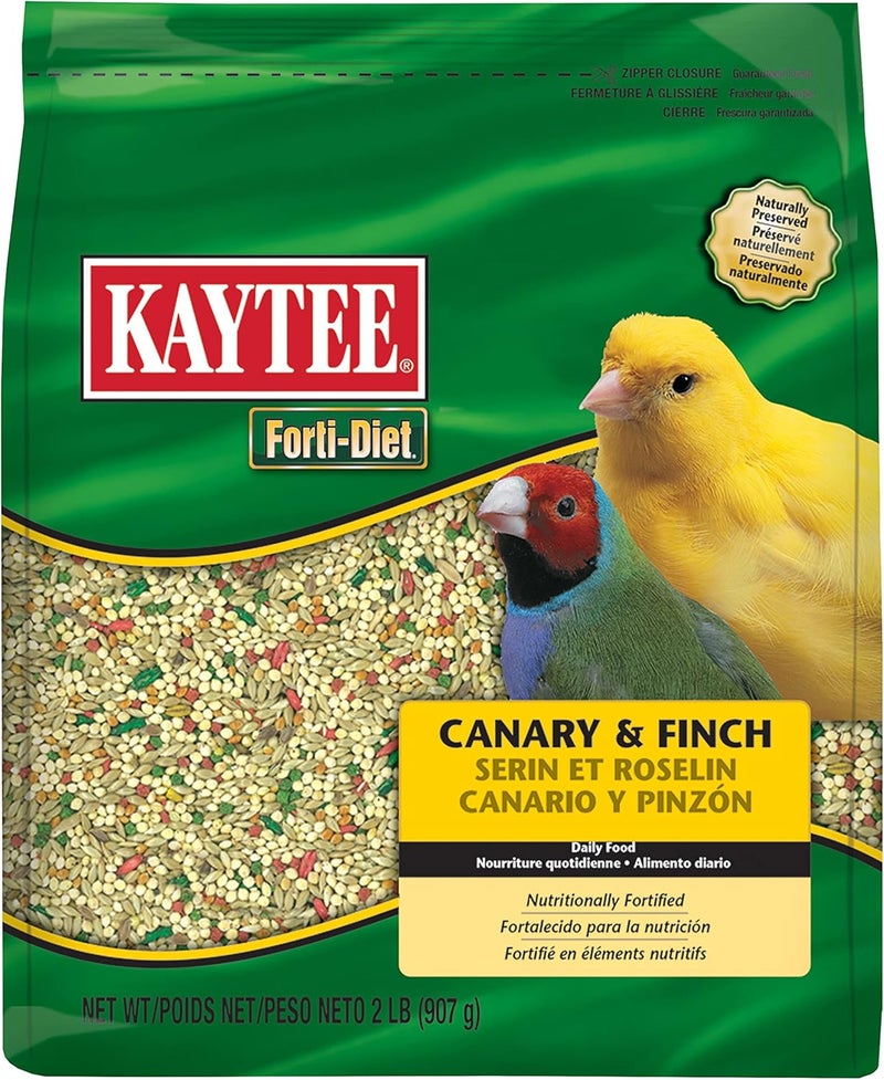 طعام كناريات وعصافير الفينش للحيوانات الأليفة من نوع Forti-Diet من Kaytee، وزن 2 رطل