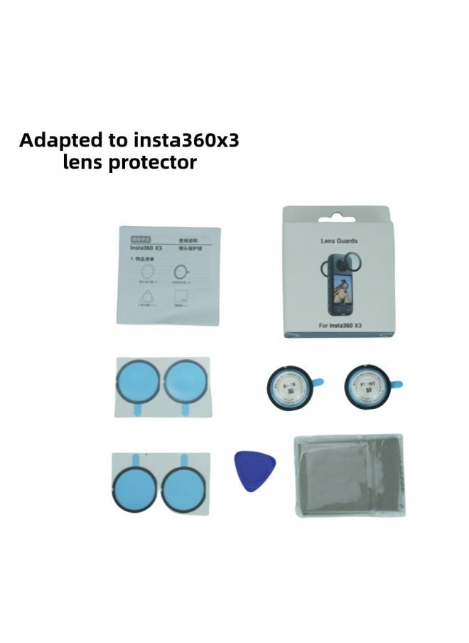 Generic Suitable For Insta360x4x3x2 Lens Protection Mirror Shadow Stone Panoramic Action Camera Anti-scratch Lens Protective Cover-Color:INSTA 360X2 Front And Rear Protective Mirror - Image 3