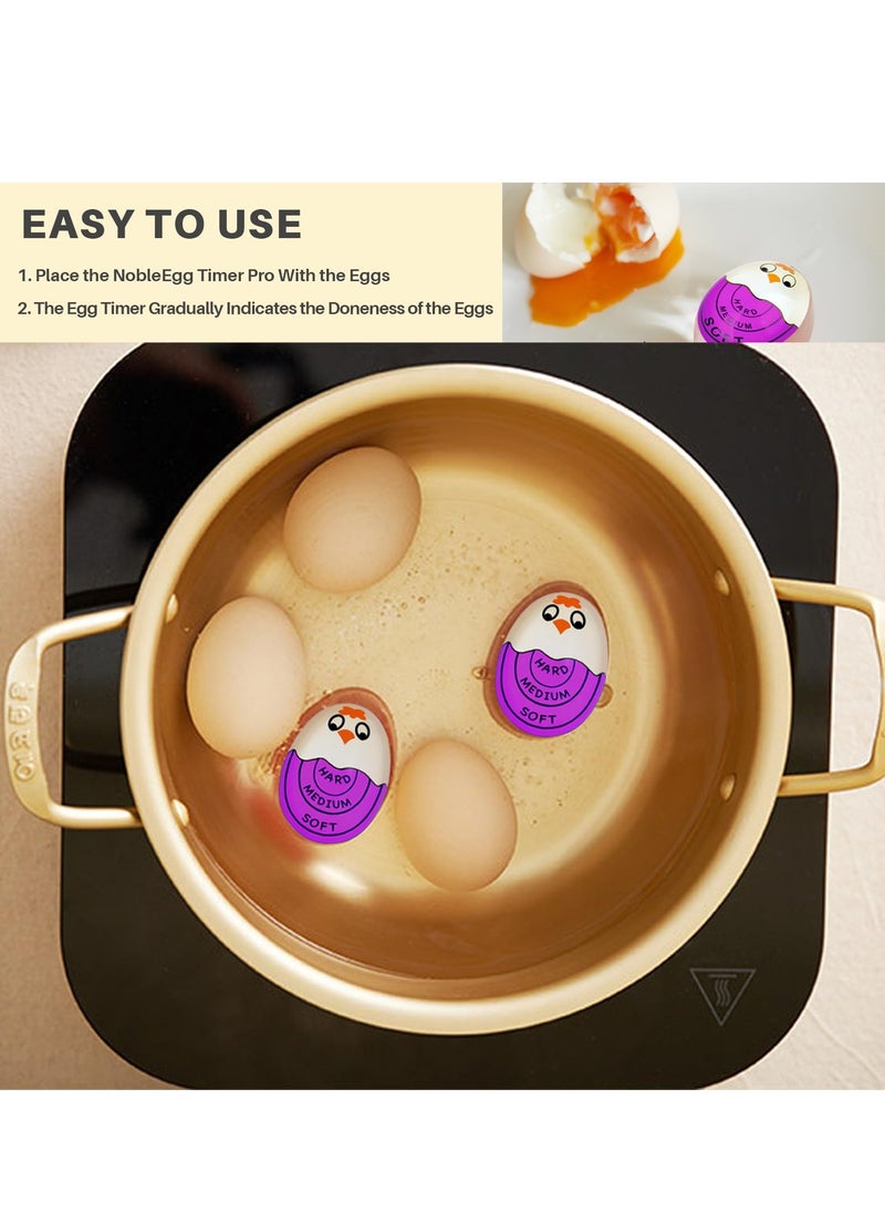 SYOSI 3Piece Egg Timer For Boiling Eggs Soft Hard Boiled Egg Timer That Changes Color When Done(Purple)  - Image 5
