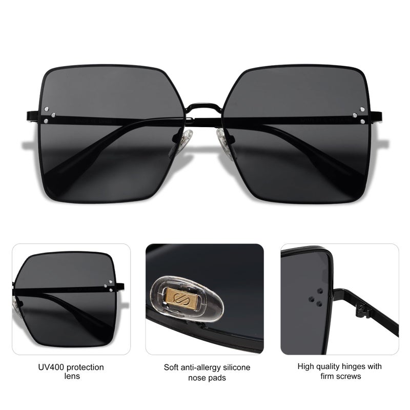 SOJOS Trendy Square Sunglasses Womens Big Oversized Designer Style UV Protection Sunnies Shades SJ1170 - Image 4