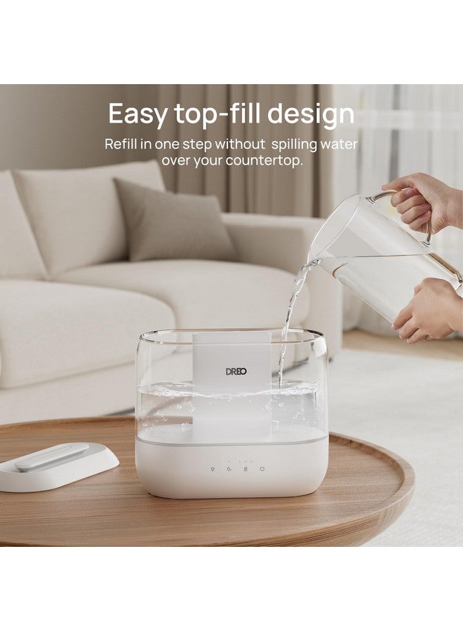 Dreo Dreo Humidifiers for Bedroom, Top Fill 4L Supersized Cool Mist Humidifier, 32H Runtime, 28 dB Quiet Ultrasonic Air Humidifier for Large Room, Plants, Baby Nursery, Indoor, Night Light, Easy to Clean  - Image 4