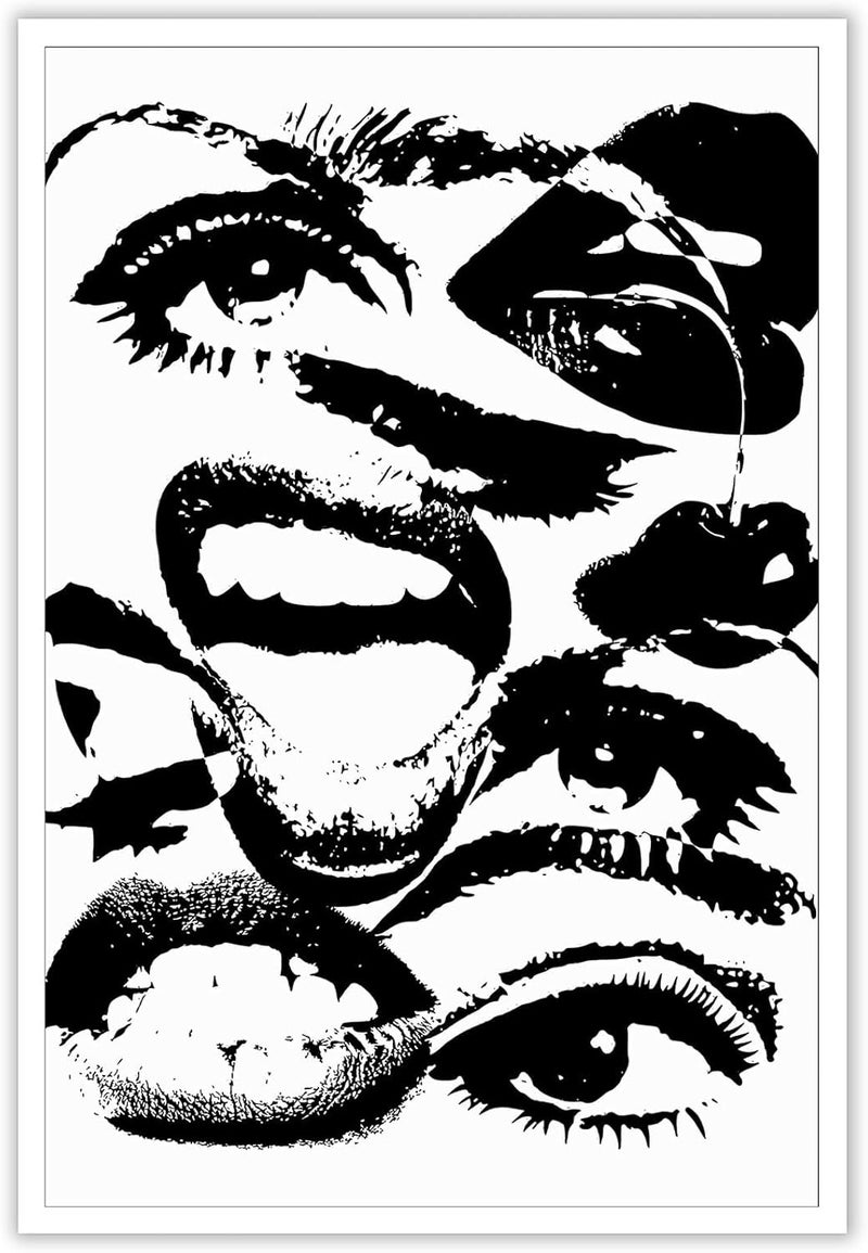 DFAIUY Black and White Quirky Abstract Wall Art - Image 1