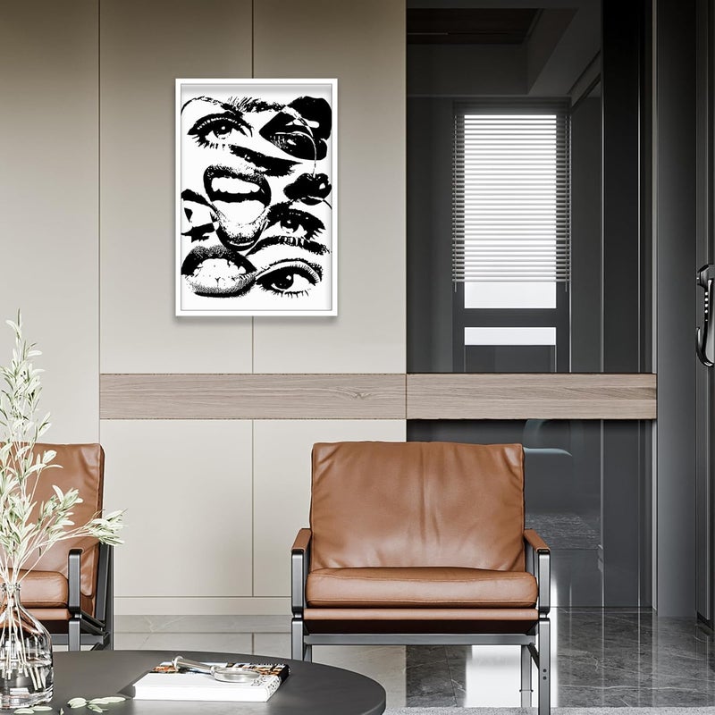 DFAIUY Black and White Quirky Abstract Wall Art - Image 4