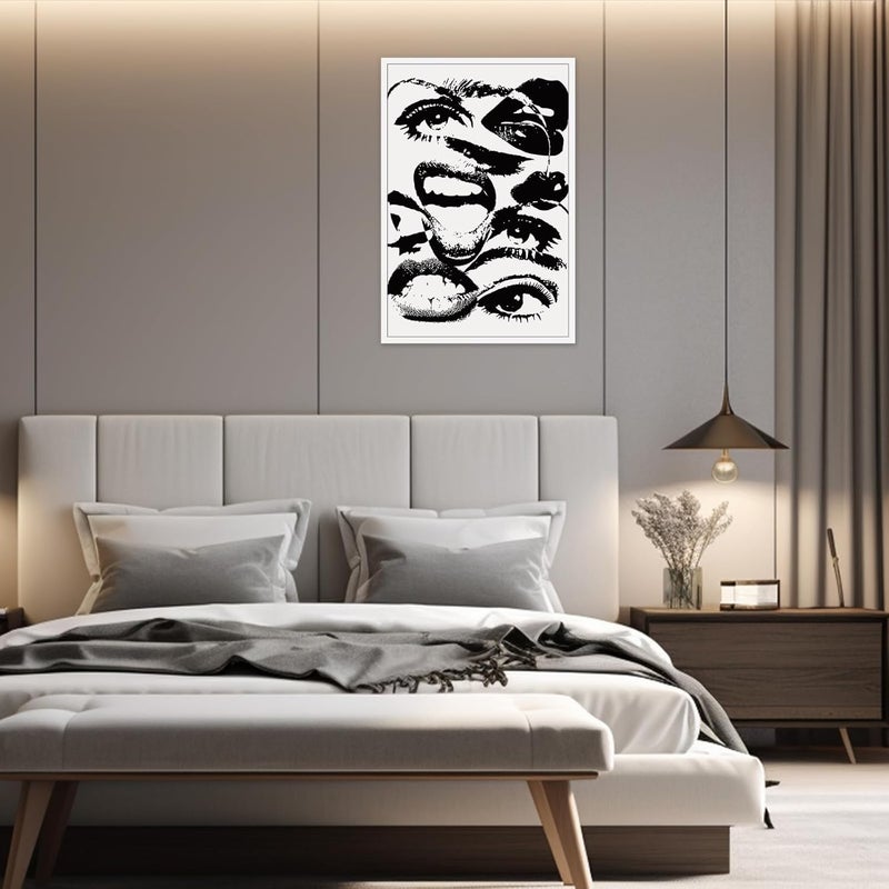 DFAIUY Black and White Quirky Abstract Wall Art - Image 3