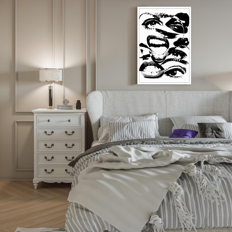DFAIUY Black and White Quirky Abstract Wall Art - Image 5