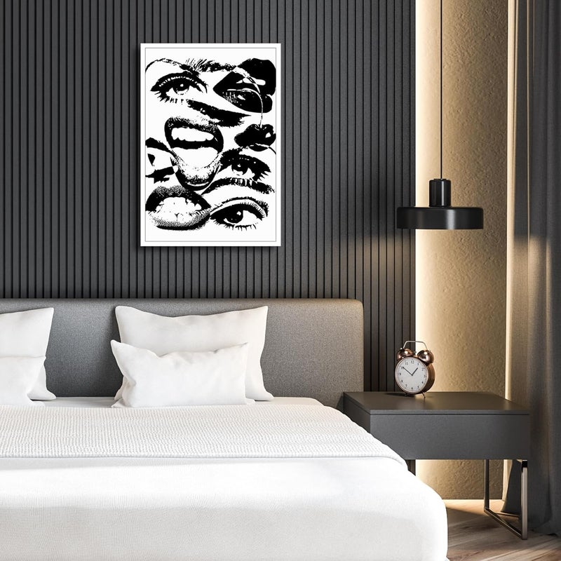 DFAIUY Black and White Quirky Abstract Wall Art - Image 2