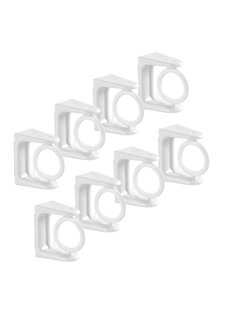 Oasisgalore No-Drill Rotating Ring Curtain Rod Brackets - 360° Swivel Self-Adhesive Holders for Bathroom, Kitchen( 8 Pack White ).  - Image 4