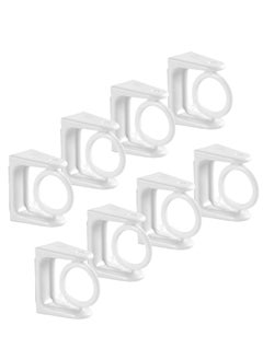 Oasisgalore No-Drill Rotating Ring Curtain Rod Brackets - 360° Swivel Self-Adhesive Holders for Bathroom, Kitchen( 8 Pack White ).  - Image 1