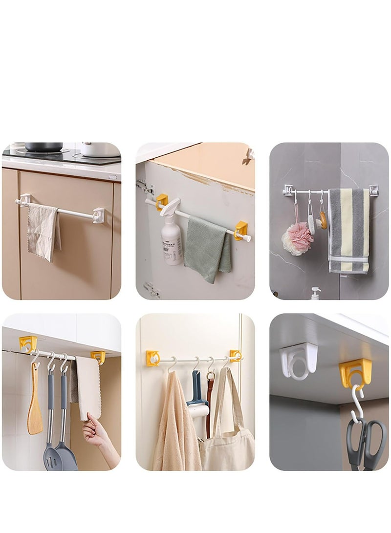 Oasisgalore No-Drill Rotating Ring Curtain Rod Brackets - 360° Swivel Self-Adhesive Holders for Bathroom, Kitchen( 8 Pack White ).  - Image 2