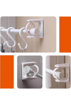 Oasisgalore No-Drill Rotating Ring Curtain Rod Brackets - 360° Swivel Self-Adhesive Holders for Bathroom, Kitchen( 8 Pack White ).  - Image 4