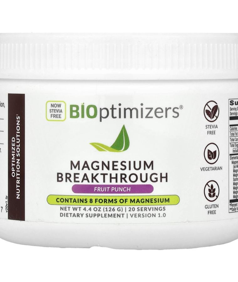 BiOptimizers Magnesium Breakthrough Fruit Punch 4.4 oz (126 g)