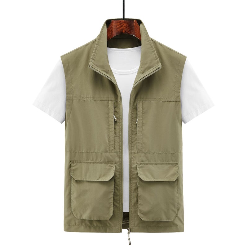 2024 Summer Outdoor Tooling Multifunctional Photography Vest Fishing Multi-flap Pocket Pants Casual Waistoutwear Mens Spring Summer Coat Khaki 1868 friday