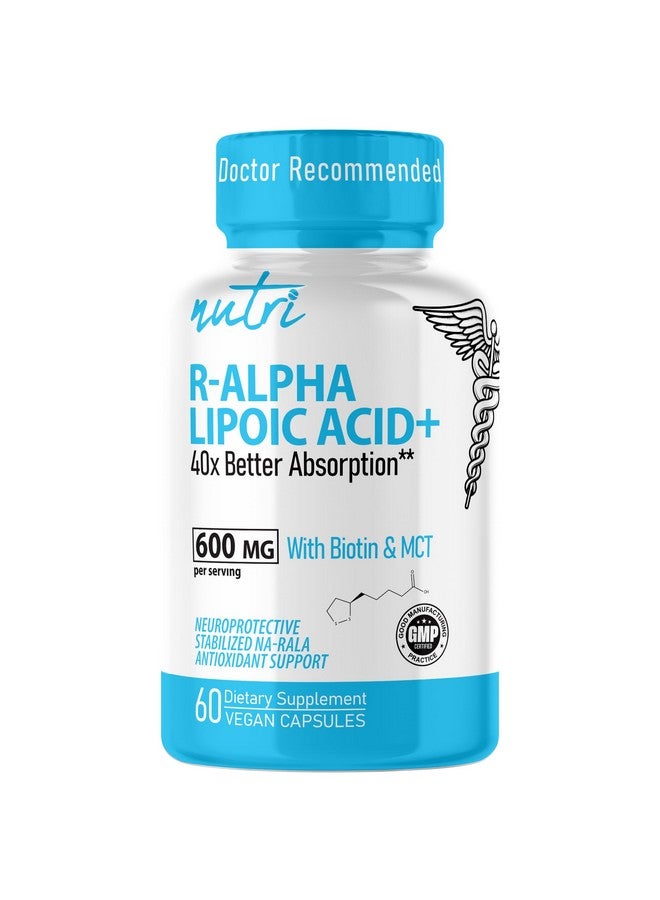 نايتشرز فوجنز كبسولات حمض ألفا ليبويك نيوتري آر من نيتشرز فيوجنز، 600 ملغ - مُثَبَّتة بالبيوتين - الشكل النشط R-ALA - الجرعة السريرية - مضاد أكسدة قوي ودعم طاقة الخلايا - 60 كبسولة نباتية - Image 1