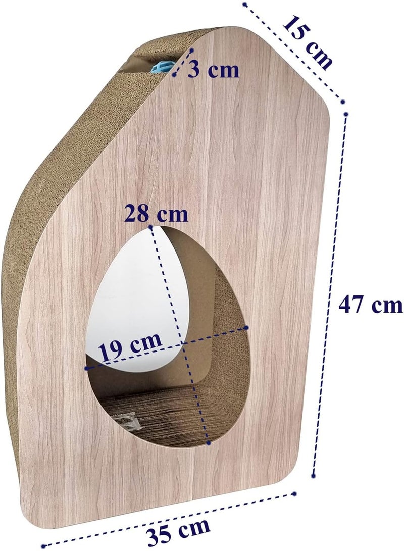 NNC PETS Cat Scratcher - Cat Scratching Post with Interactive Bell Ball Toy - Cat Tunnel, Catnip and Durable Corrugated Cardboard, Wear-Resistant - Cat Scratching Board for Indoor Cats & Kittens (55 cm) - Image 2