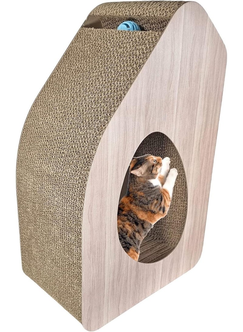 NNC PETS Cat Scratcher - Cat Scratching Post with Interactive Bell Ball Toy - Cat Tunnel, Catnip and Durable Corrugated Cardboard, Wear-Resistant - Cat Scratching Board for Indoor Cats & Kittens (55 cm) - Image 4