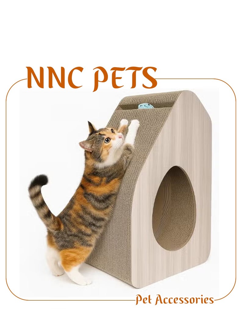 NNC PETS Cat Scratcher - Cat Scratching Post with Interactive Bell Ball Toy - Cat Tunnel, Catnip and Durable Corrugated Cardboard, Wear-Resistant - Cat Scratching Board for Indoor Cats & Kittens (55 cm) - Image 1