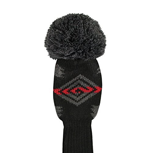 Scott Edward Abstract Pattern Dark Color Golf Headcover Set of 5 PCS, Driver Wood Cover *1, Fairway Wood Cover *2, Hybrid Cover * 2, with Rotating Number Tags. - Image 5