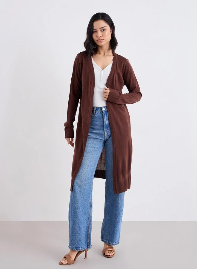 Styli Styli Regular Fit Longline Front Open Cardigan