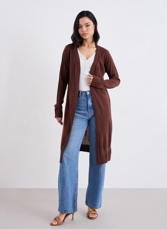 Styli Regular Fit Longline Front Open Cardigan - Image 2