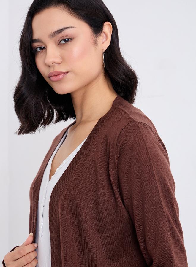 Styli Regular Fit Longline Front Open Cardigan - Image 1