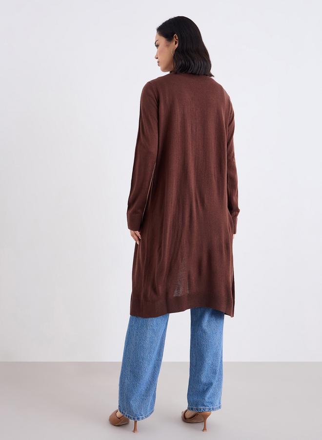 Styli Regular Fit Longline Front Open Cardigan - Image 4