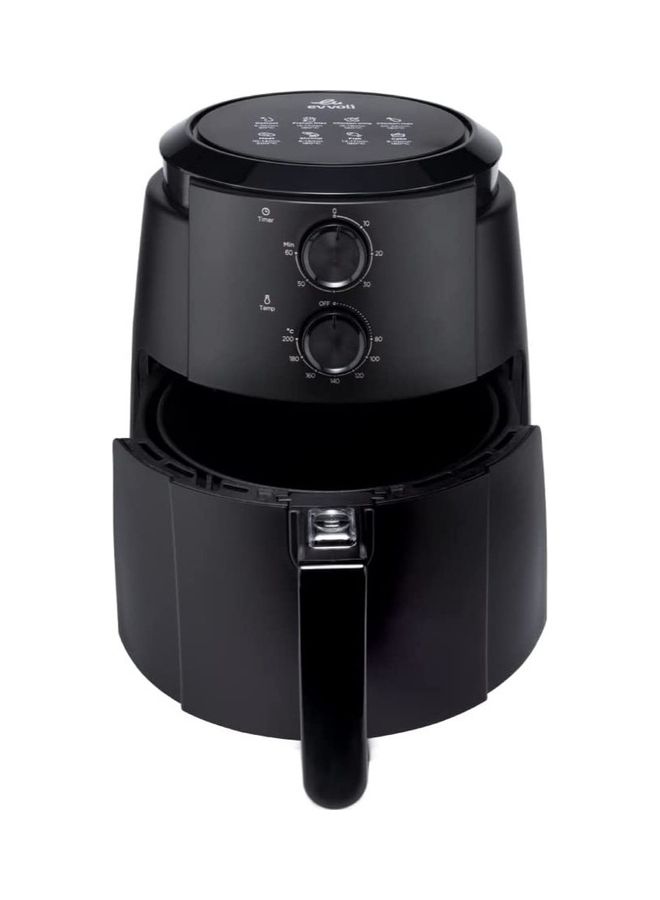 evvoli Air fryer 4 Liters No Pre-Heat Needed No-Oil Frying Fast Crispy and healthy Temperature Control black with free Blender 4 L 1500 W EVKA-AF4001BSB Black - Image 5