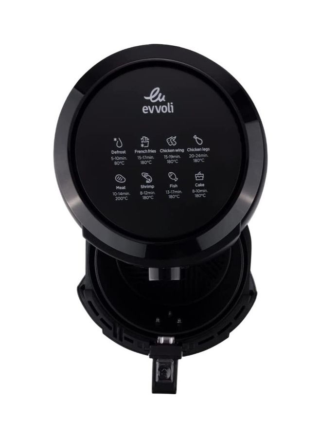 evvoli Air fryer 4 Liters No Pre-Heat Needed No-Oil Frying Fast Crispy and healthy Temperature Control black with free Blender 4 L 1500 W EVKA-AF4001BSB Black - Image 4