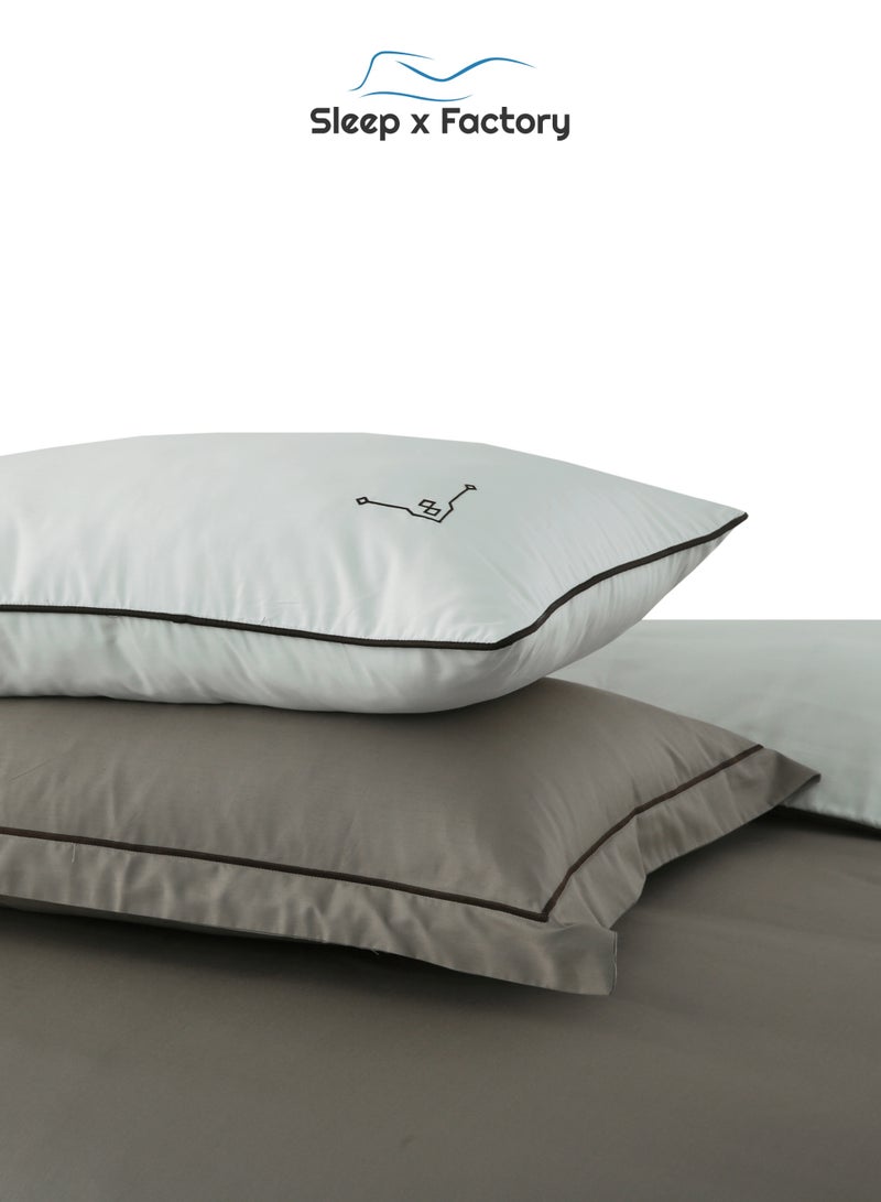 Sleep x Factory Luxury Cotton Satin Hotel Bedding Set – Embroidered – 6 Pieces – Without Filling - Image 5