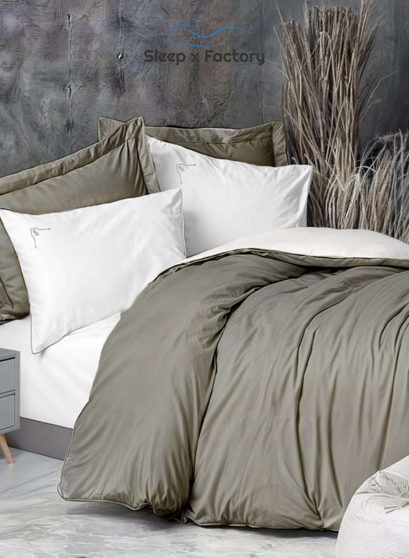 Sleep x Factory Luxury Cotton Satin Hotel Bedding Set – Embroidered – 6 Pieces – Without Filling - Image 4