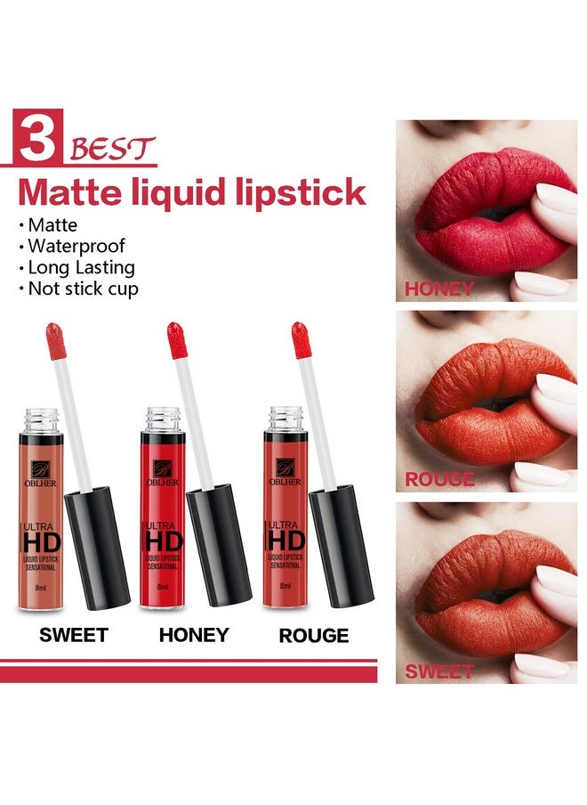 OBLHER B - Matte Liquid Lipstick Makeup Set Long Lasting Waterproof Velvet Lip Gloss Set Pigmented Lip Makeup Gift Sets For Girls And Women - Image 1