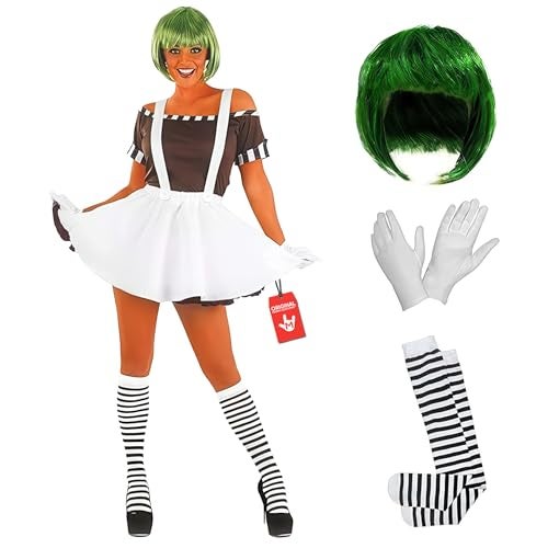 fun shack Womens Chocolate Factory Costume, Chocolate Costume Adult, Book Character Halloween Costumes for Women, Medium - Image 1