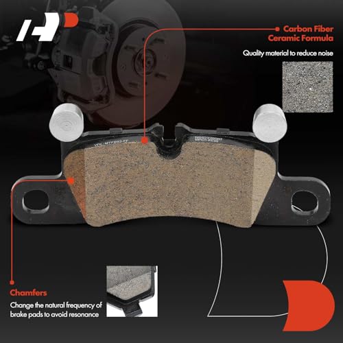 A-Premium Rear Ceramic Disc Brake Pads Set Compatible with Porsche and Volkswagen Models - Cayenne 2011-2018, Touareg 2011-2017, 4 Pcs - Image 3
