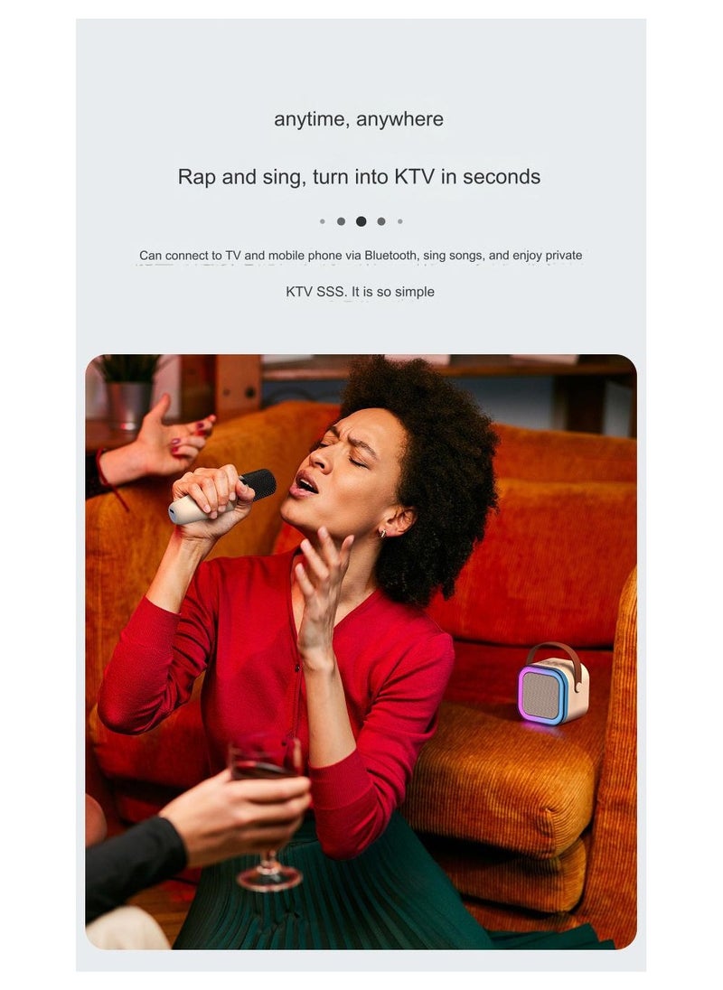 Generic - Wireless Bluetooth speaker microphone all-in-one outdoor live streaming home karaoke with microphone - Image 1