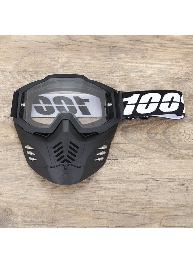 CS Tactical Bullet Motorcycle Off-Road Windproof Goggles with Transparent Lens, Silver